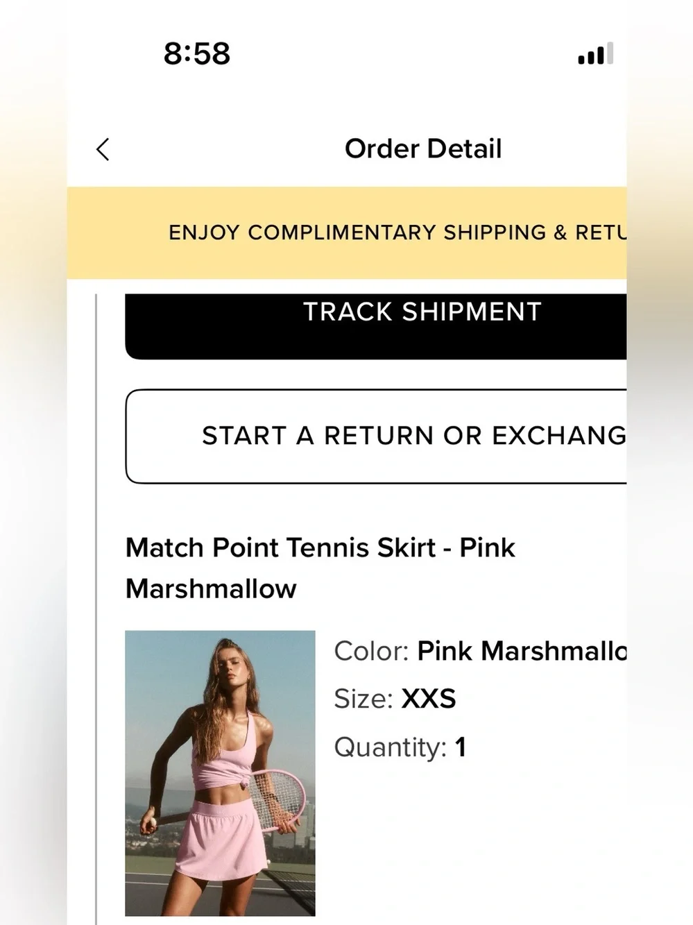 NWT ALO Yoga Pink Marshmallow Match Point Tennis Skirt XXS